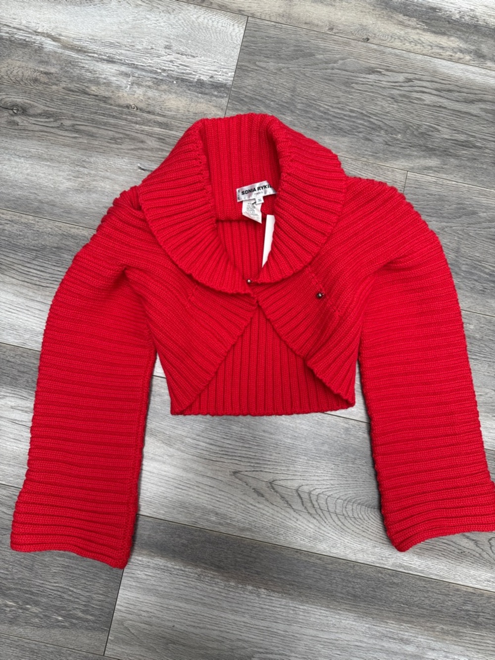 NWT $600 Sonia Ryliel Red Cashmere Cardigan